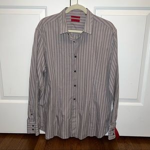 Alfani Modern Fit Plaid Button Down